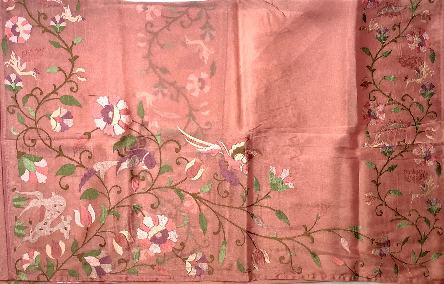 Pink Pure Silk Tissue Organza Saree