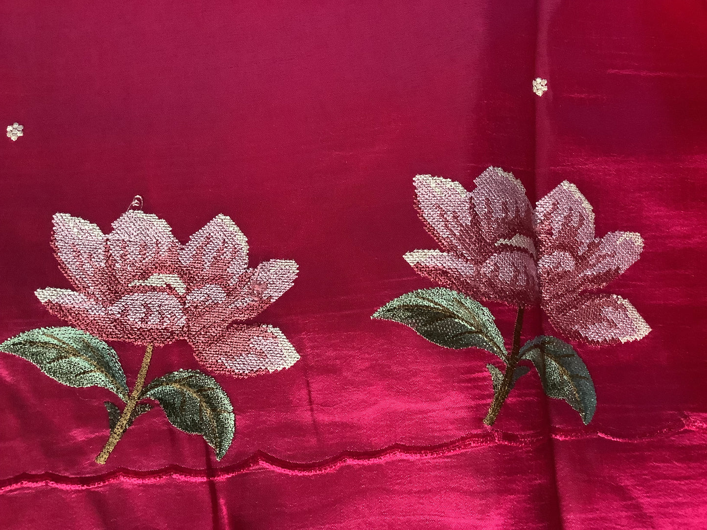 Pink Pure Silk Embroidery Cutwork Saree