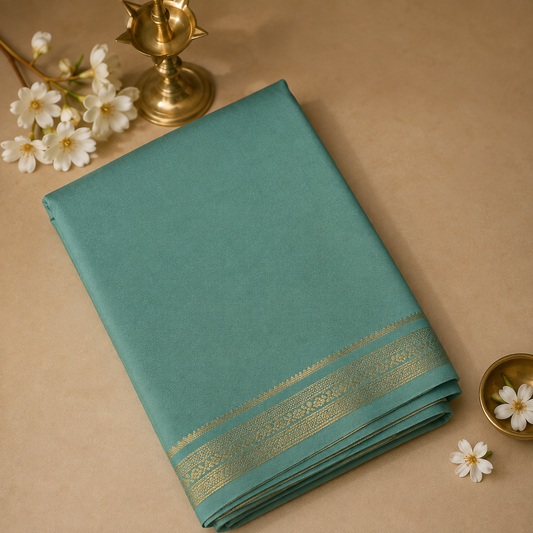 Blue Semi Mysore Silk saree