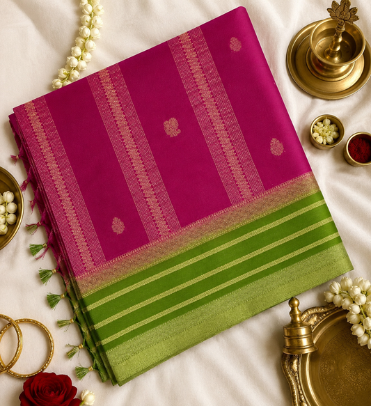 Rani Pink Banarasi Georgette Saree