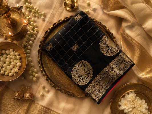 Black Semi Silk Saree
