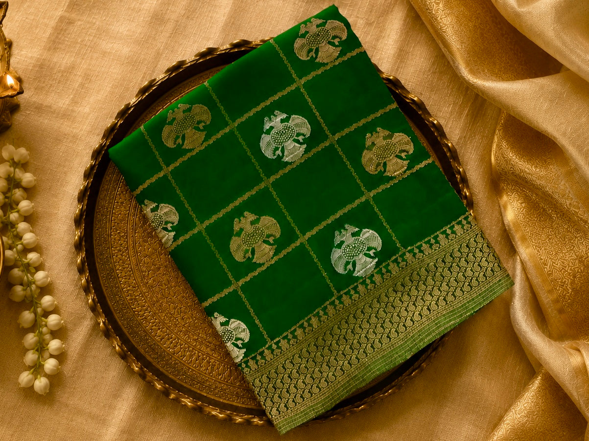 Green Banarasi Georgette Saree