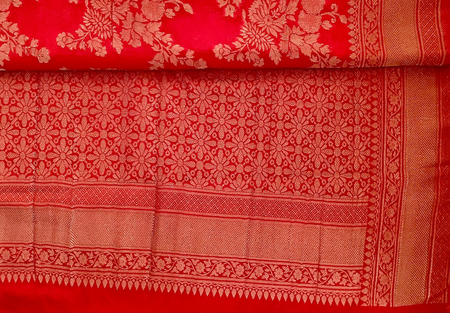 Red Banarasi Jaal Georgette Saree