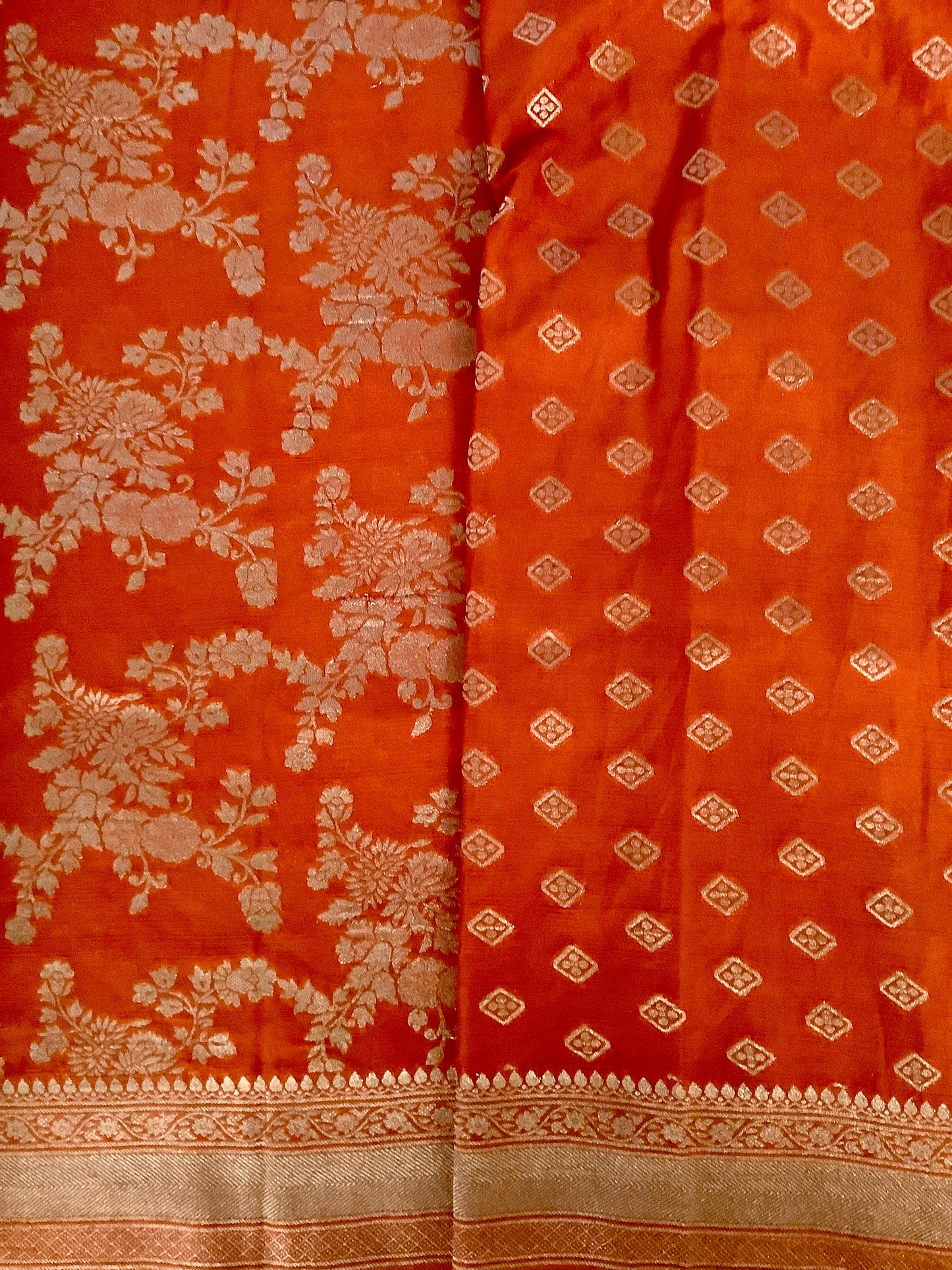 Orange Banarasi Jaal Georgette Saree