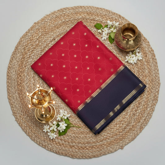 Red Bentex Border Semi Silk Saree