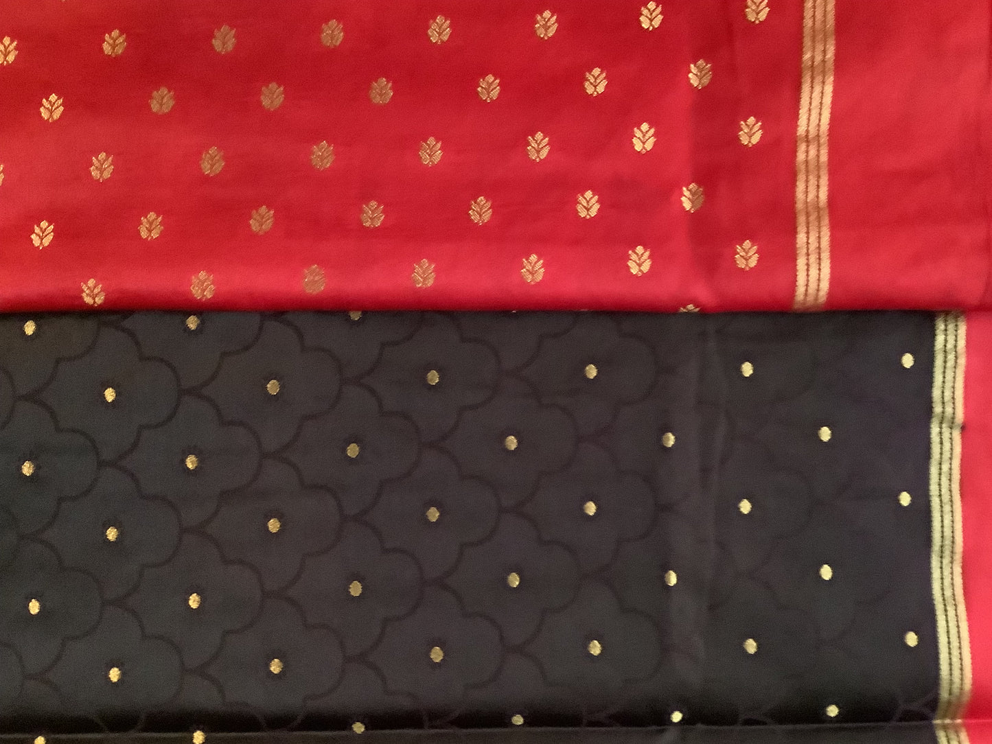 Navy Blue Bentex Border Semi Silk Saree