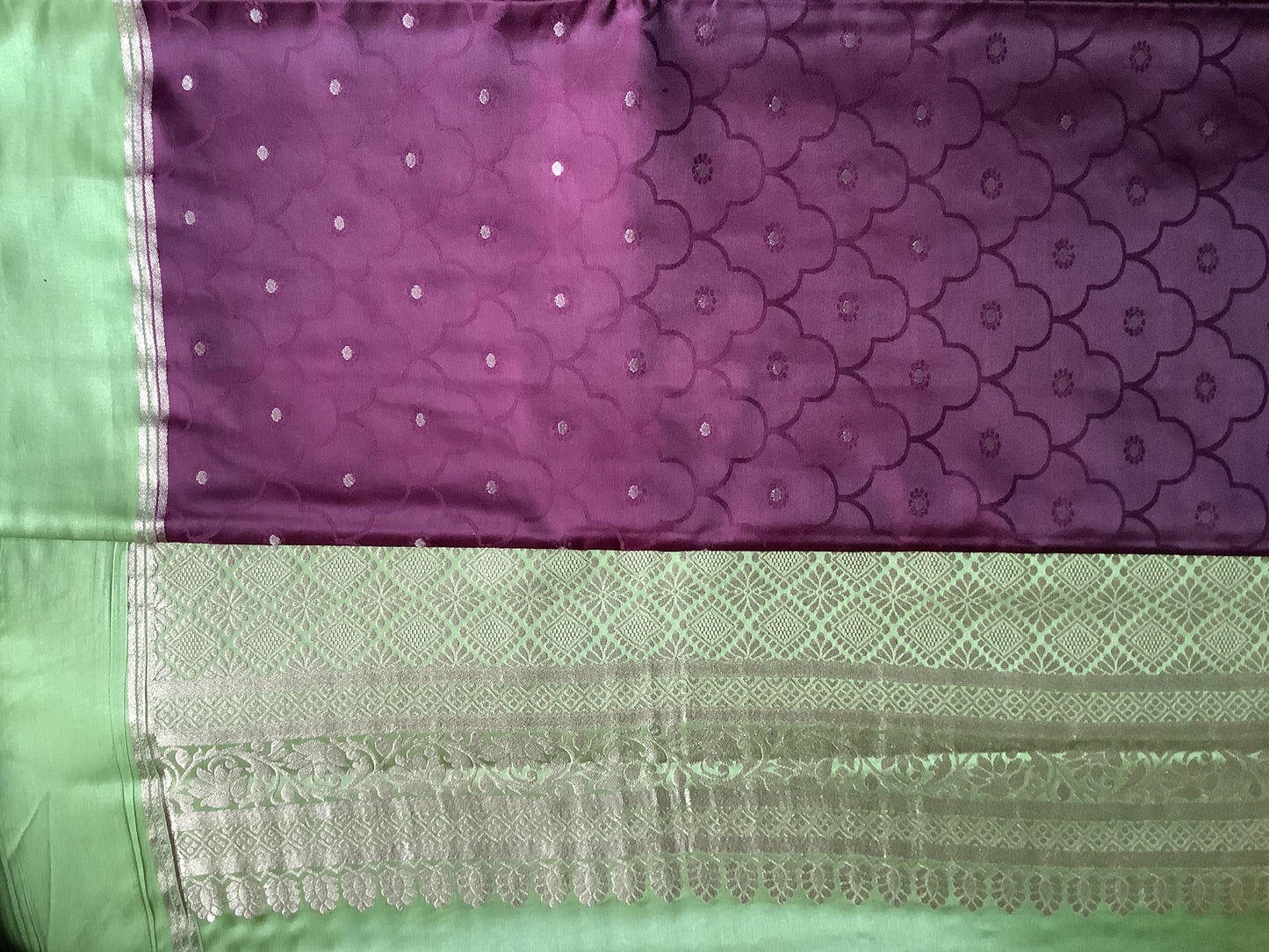 Berry Cherry Bentex Semi Silk Saree