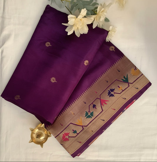 Royal Purple Paithani Viscose Silk Saree