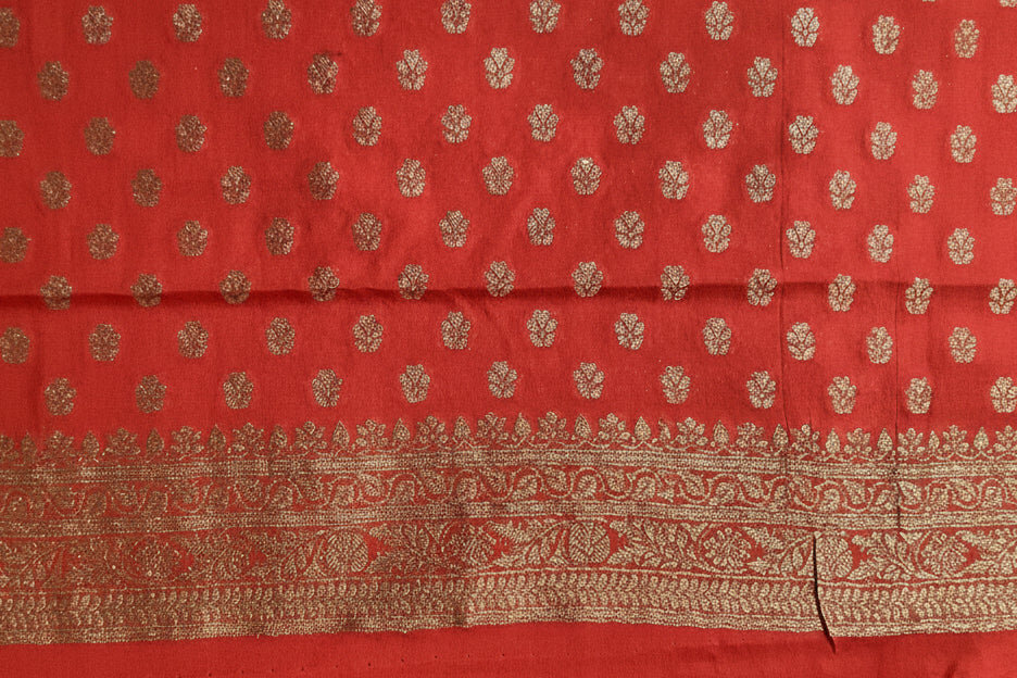 Berry Semi Banarasi Georgette Saree