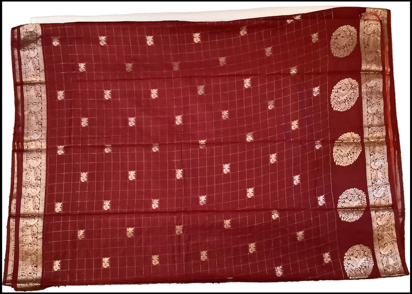 Maroon Semi Silk Saree