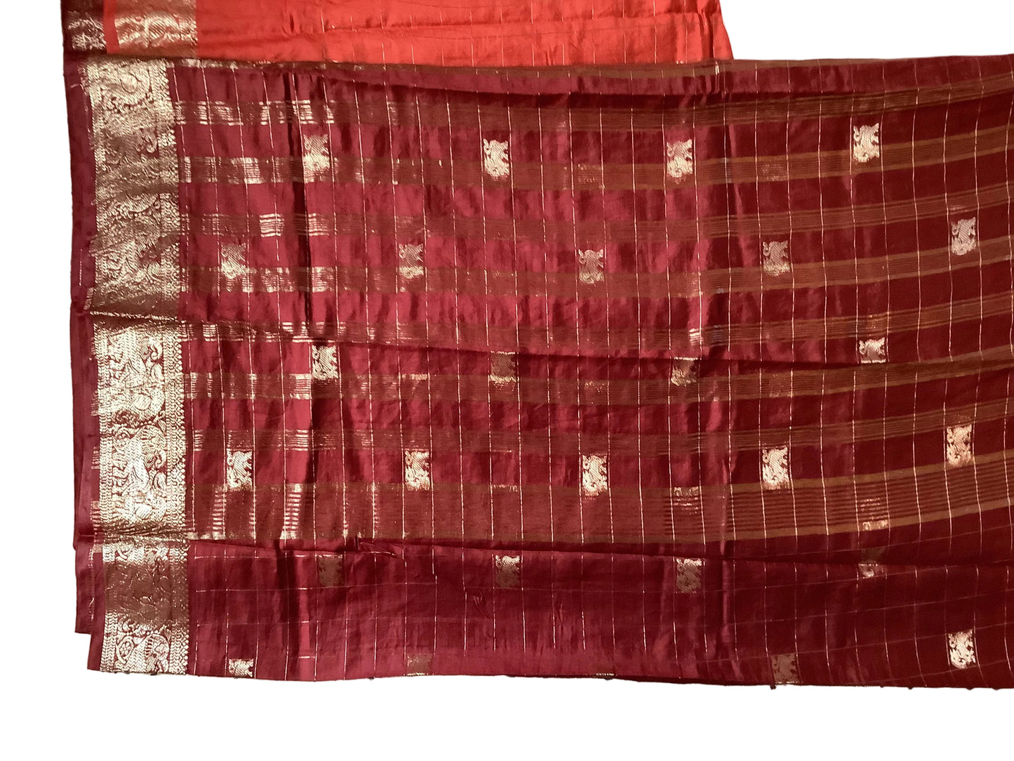 Maroon Semi Silk Saree