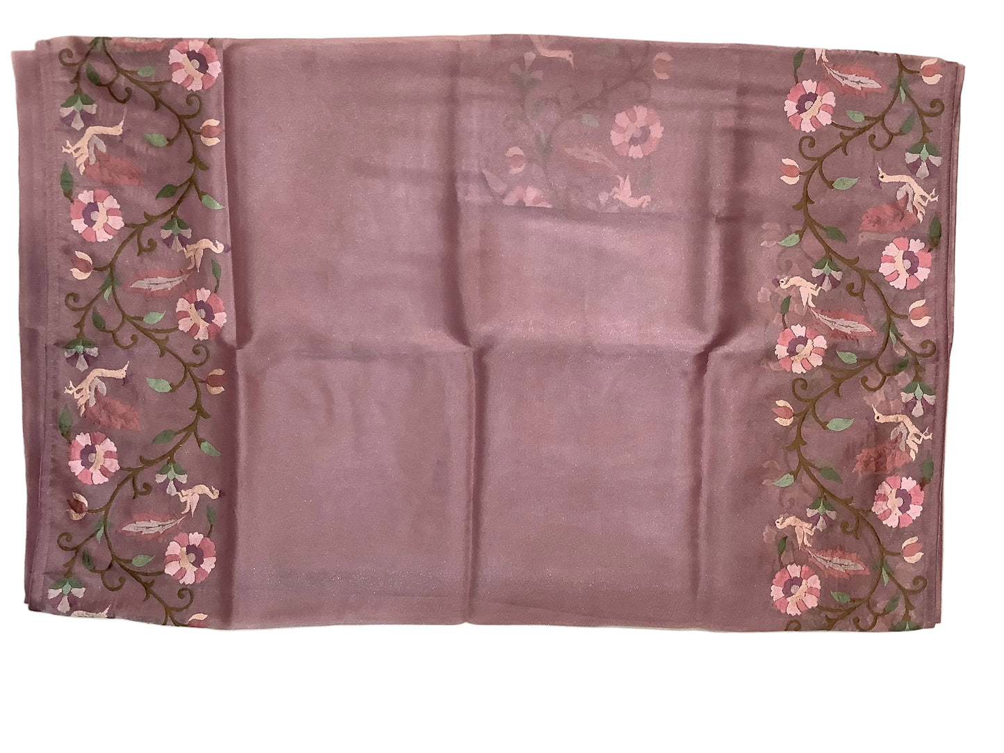 Lilac Pure Silk Tissue Organza Saree
