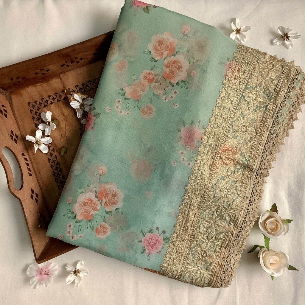 Green Floral Organza Muse