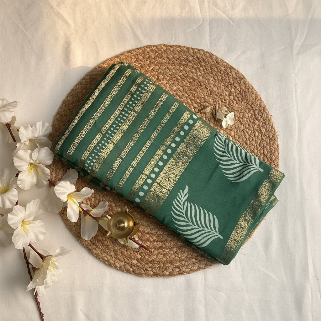 Green Viscose Silk Saree
