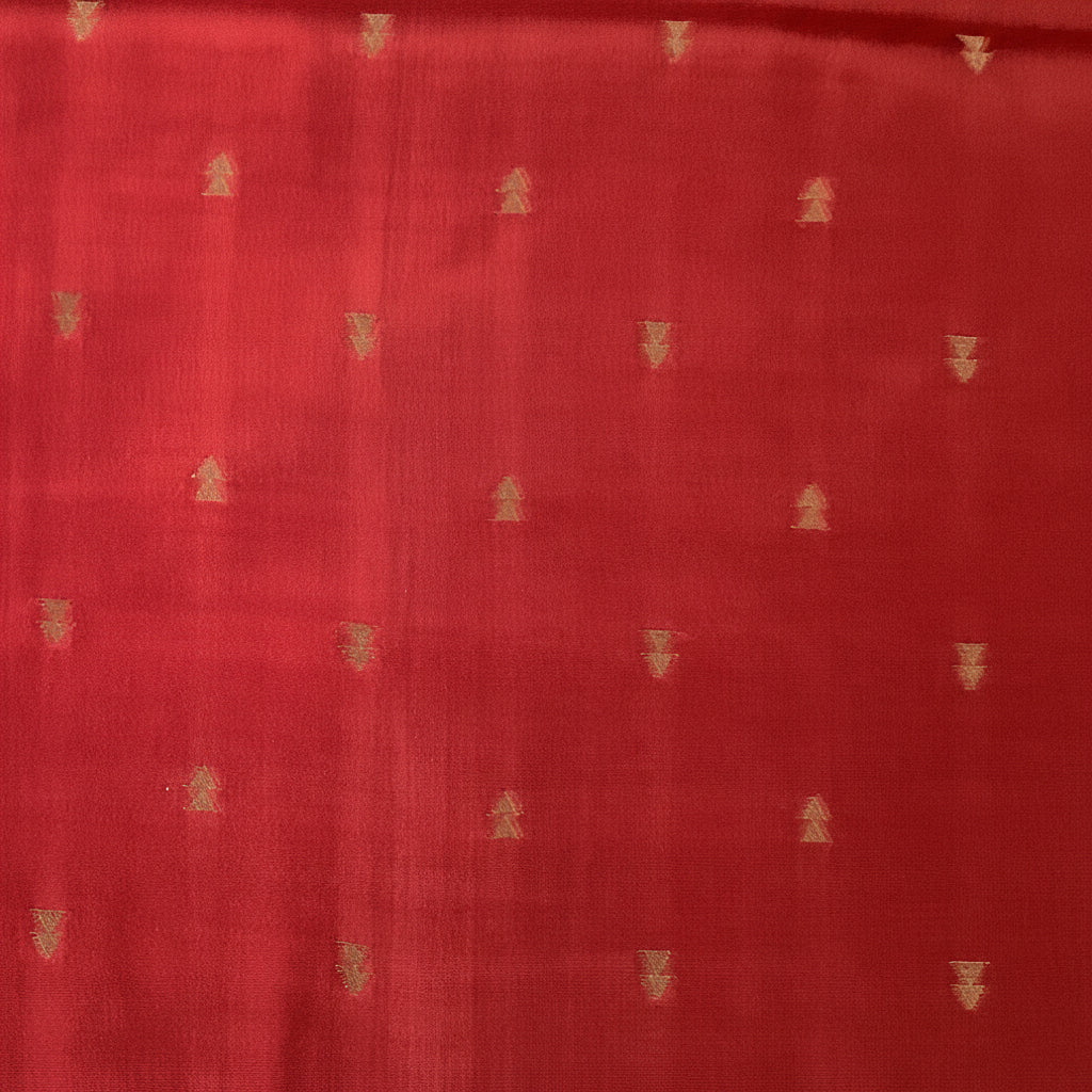 Red Mysore Crepe Silk Saree