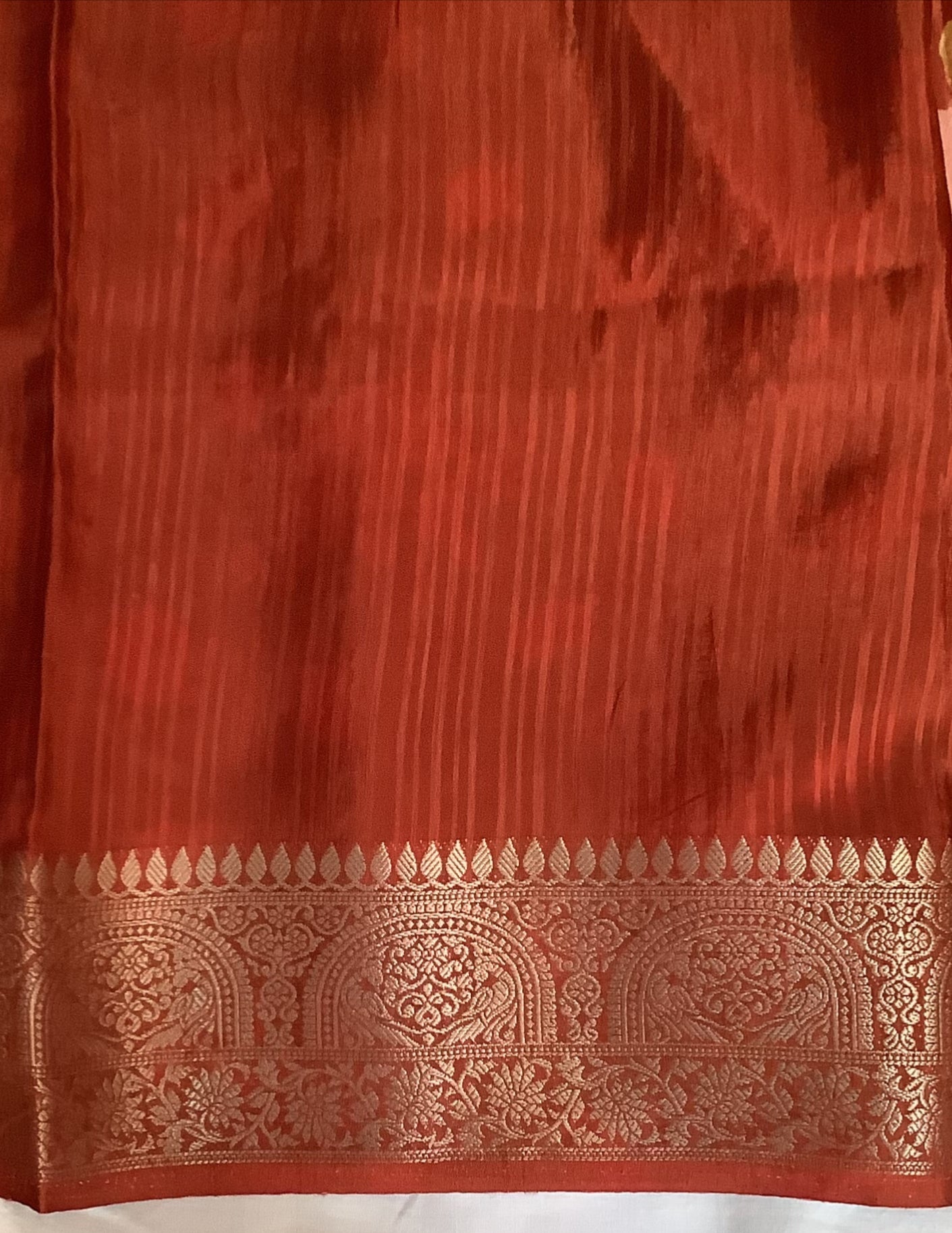 Rust Orange Banarsai saree