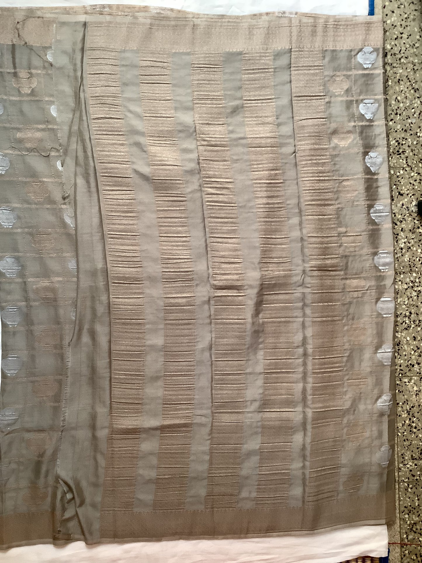 Beige Banarasi Georgette Saree