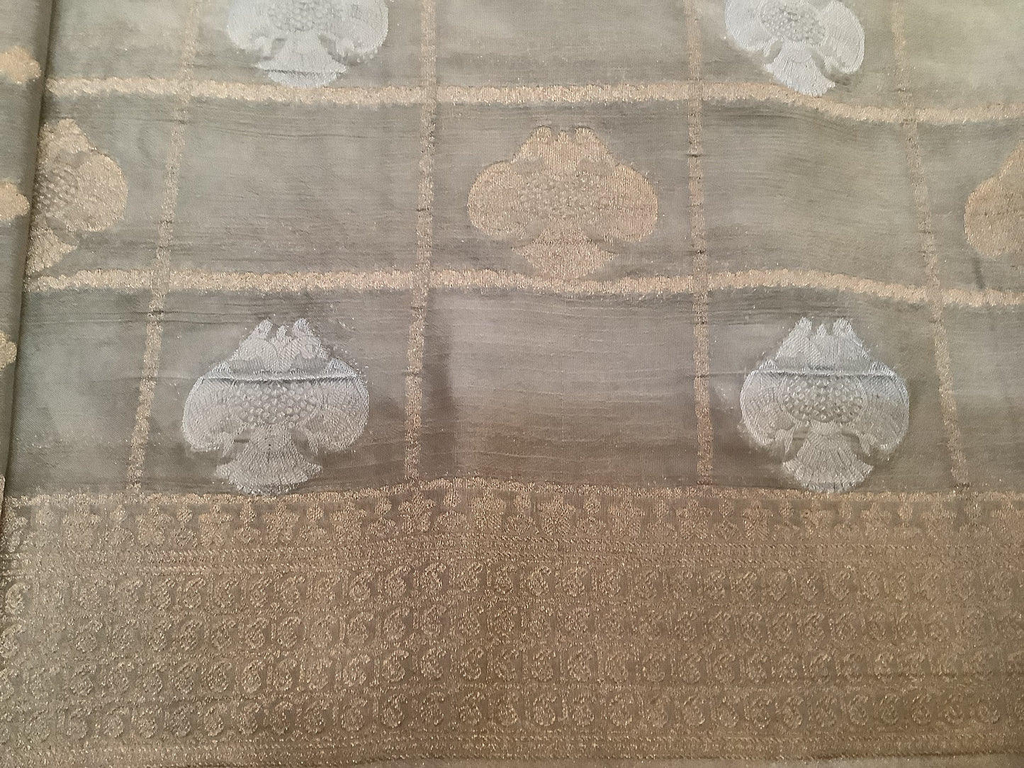 Beige Banarasi Georgette Saree