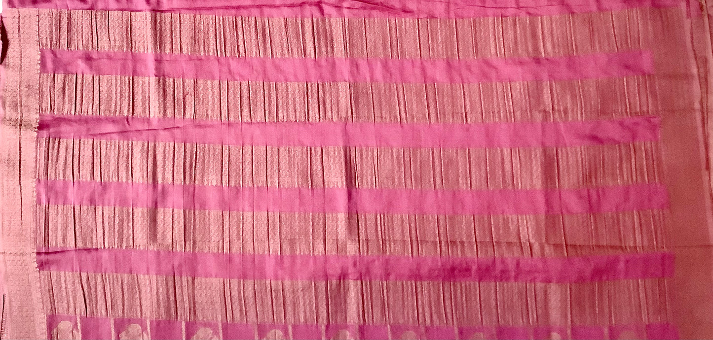 Pink Saree Banarasi Georgette  Saree