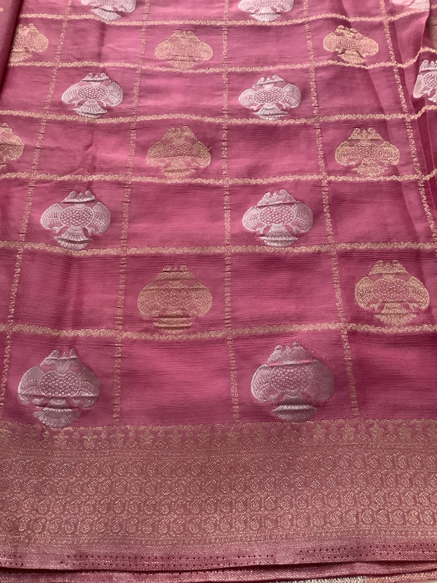 Pink Saree Banarasi Georgette  Saree