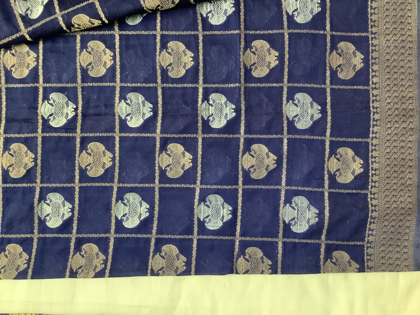 Royal Blue Banarasi Georgette Saree