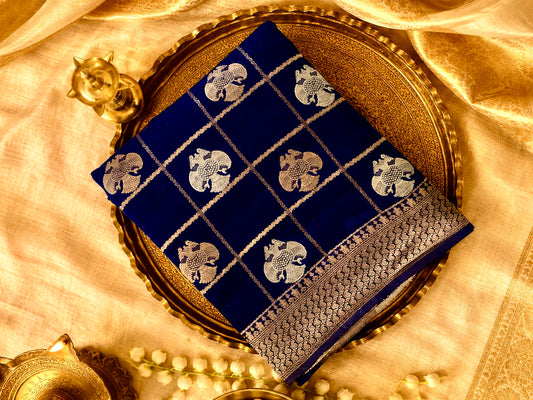 Royal Blue Banarasi Georgette Saree