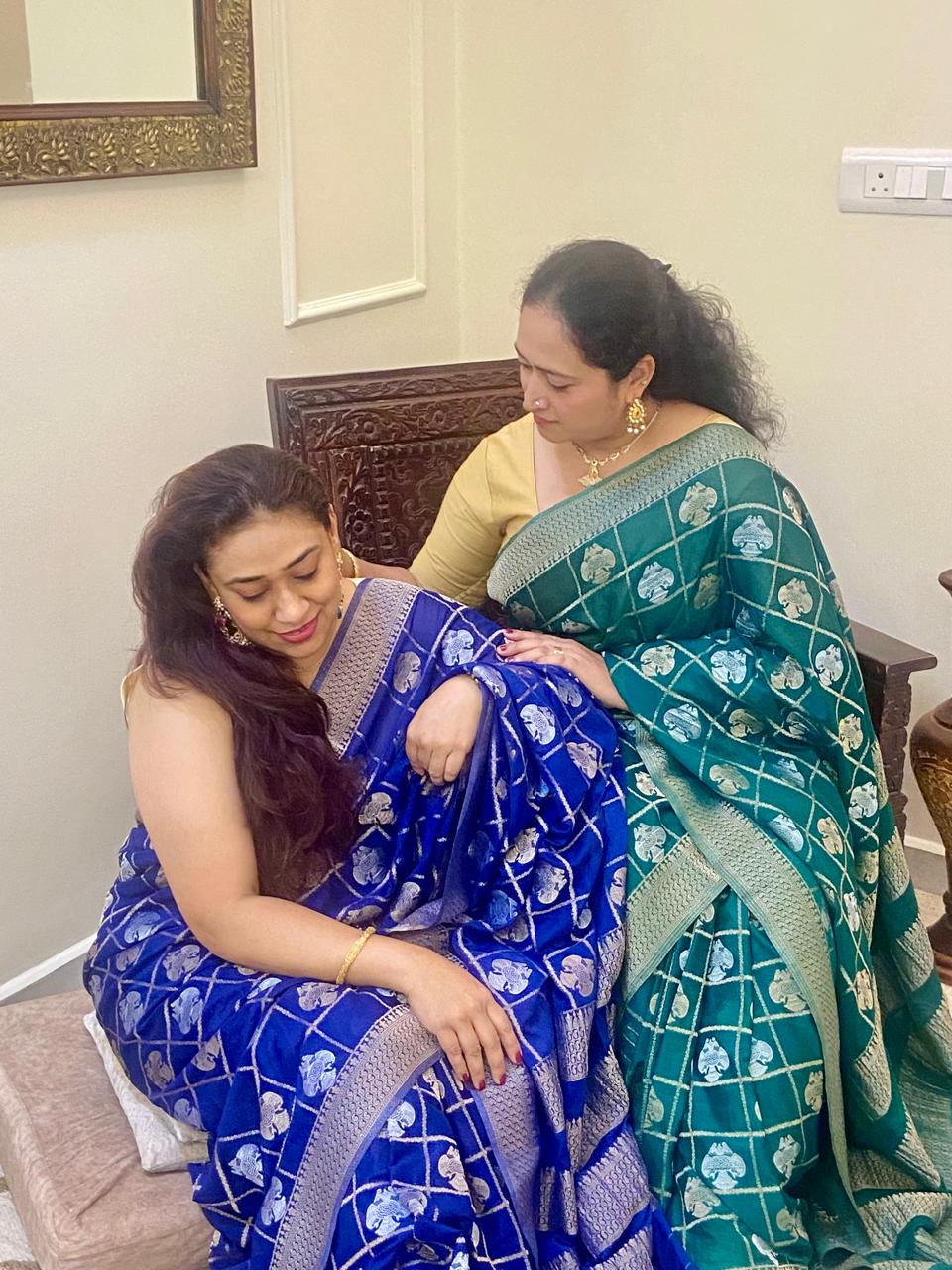 Green Banarasi Georgette Saree