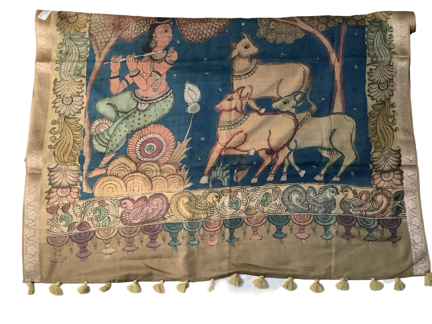 Brown Pen Kalamkari Saree