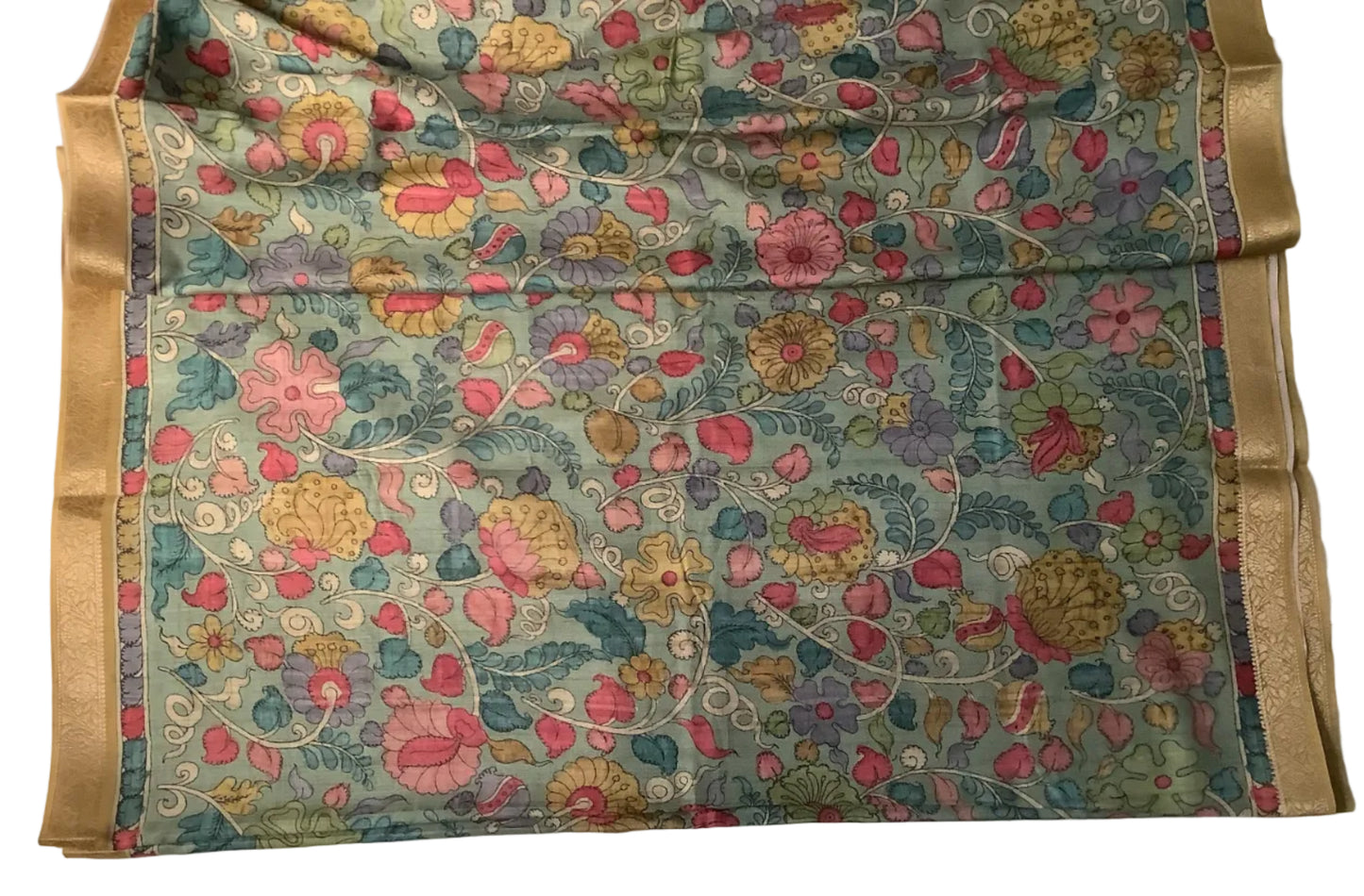 Purple Pen Kalamkari Saree