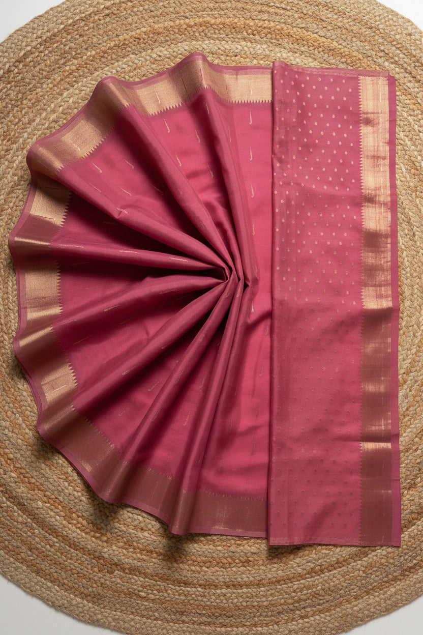 Pink Georgette Paithani Saree