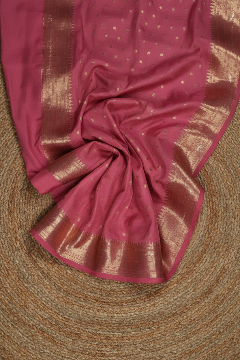 Pink Georgette Paithani Saree