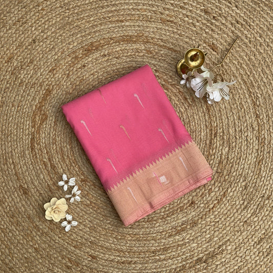 Pink Georgette Paithani Saree